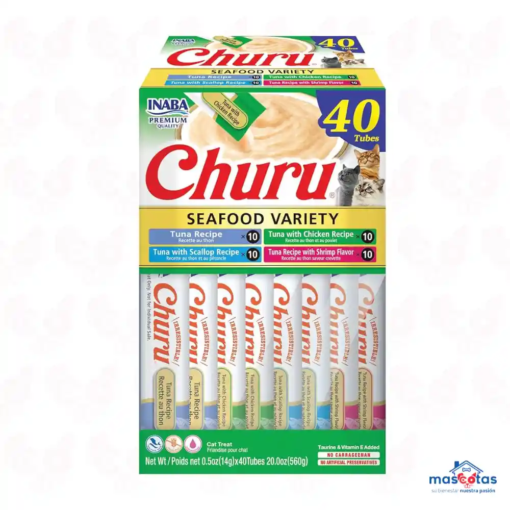 Snack Inaba Churu Variedad De Atun Y Seafood 40 Und