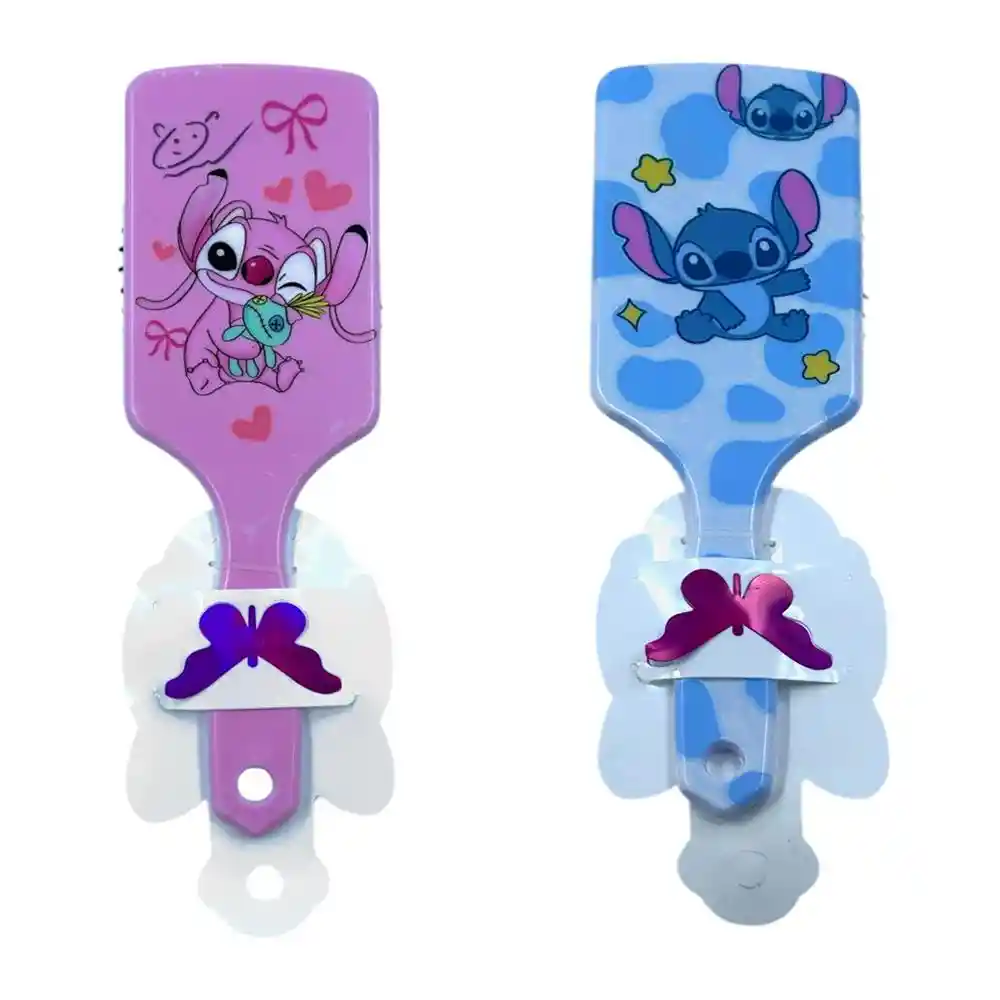 Cepillo Rectangular De Plastico Con Diseño De Stitch Para Cabello