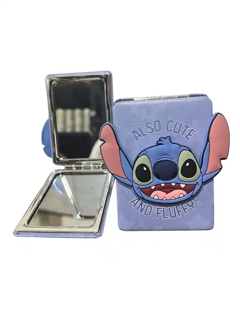 Espejo Maquillaje Portatiles Doble Con Diseño De Stitch