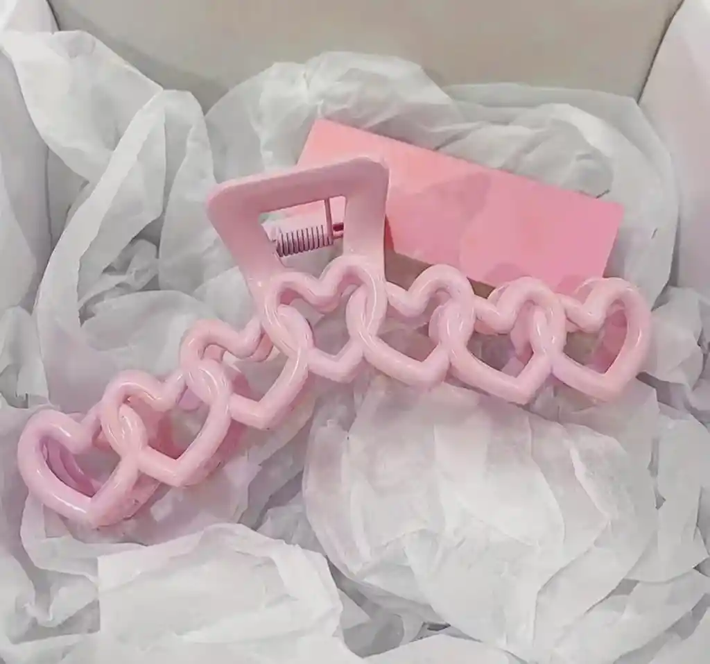 Pinza Para El Cabello Rosada
