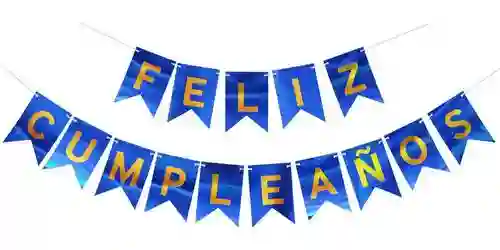 Guirnalda Feliz Cumpleaños Azul Oscura