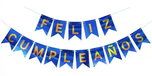 Guirnalda Feliz Cumpleaños Azul Oscura
