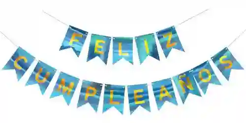 Guirnalda Feliz Cumpleaños Banderin Azul