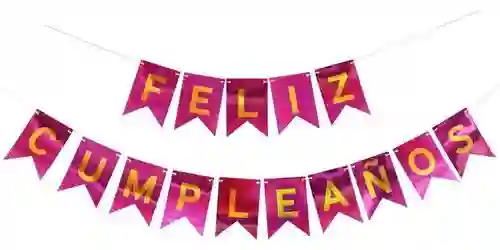 Guirnalda Feliz Cumpleaños Banderin Fuscia