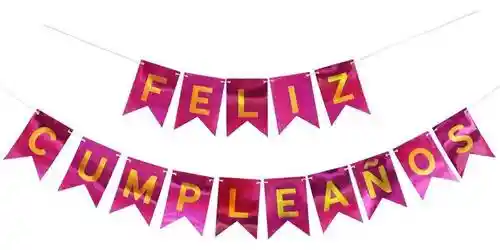 Guirnalda Feliz Cumpleaños Banderin Fuscia