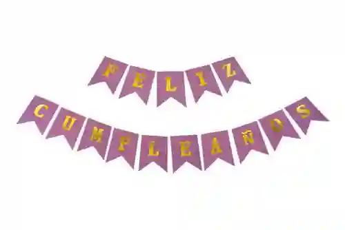 Guirnalda Feliz Cumpleaños Banderin Lila Pastel