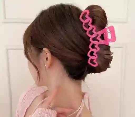 Pinza Para El Cabello Rosada