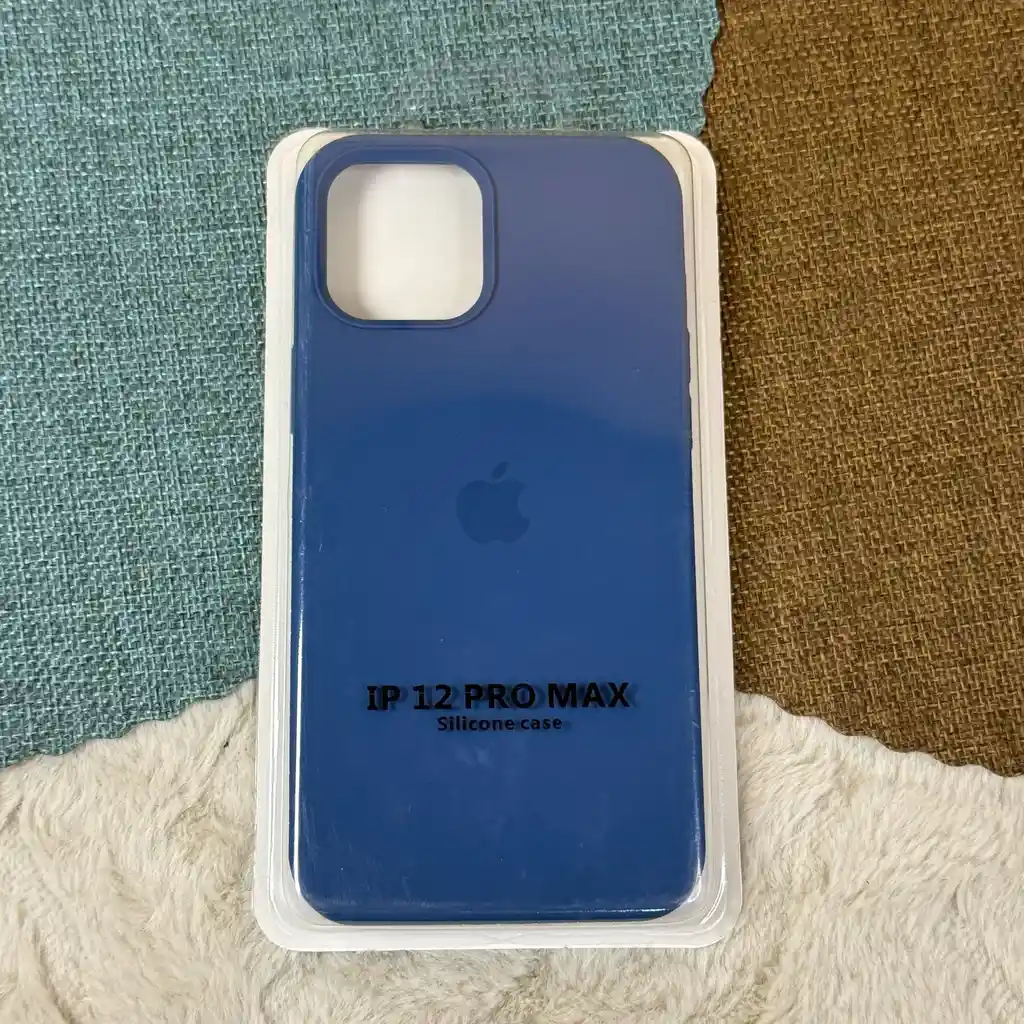 Forro Iphone 12 Pro Max / Silicona Azul / Seguridad