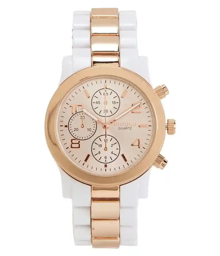 Reloj Aeropostale Metálico Bicolor Para Mujer Original