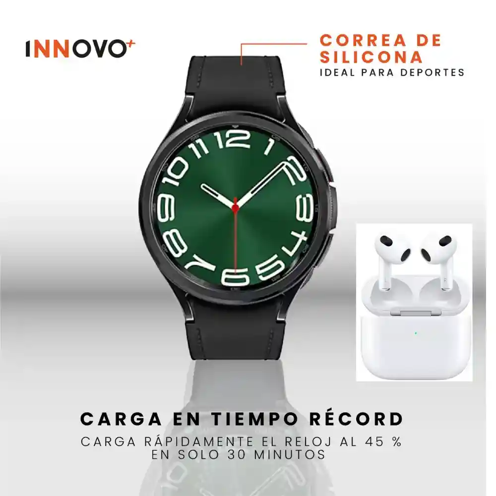 Smartwatch Samsung Galaxy Watch Clasic Samsung Replica Con Audifonos Airpods Serie 3
