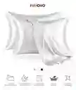 Fundas Para Almohada Satín Seda Cuida Cabello Piel Anti Friz Color Blanco Innovo