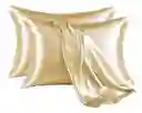 Fundas Para Almohada Satín Seda Cuida Cabello Piel Anti Friz Gold Innovo