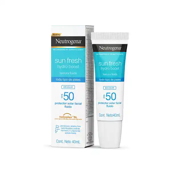 Protector Solar Neutrogena Sun Fresh Hydro Boost Sin Color Fps 50 40ml