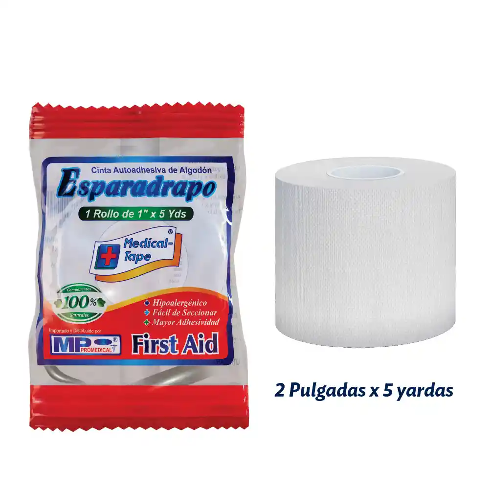 Esparadrapo Tela 2 X 5 Yds. Celofan Alta Adhesividad