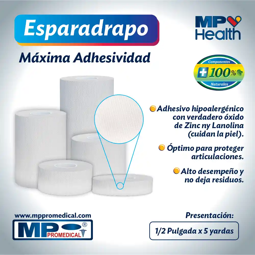 Esparadrapo Tela 1/2 X 5 Yds. Celofan Alta Adhesividad