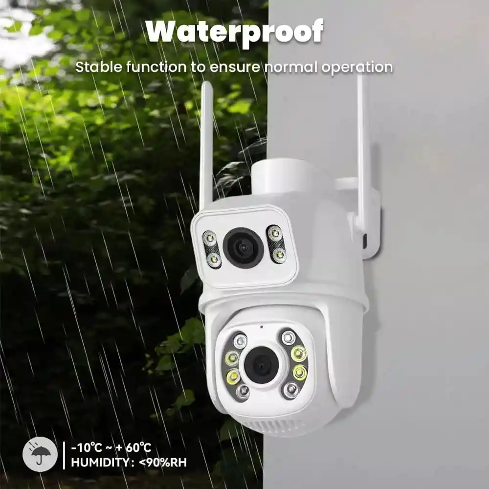 Cámara De Seguridad Solar Wifi 4K Con Doble Lente, Visión Nocturna Y Seguimiento Automático