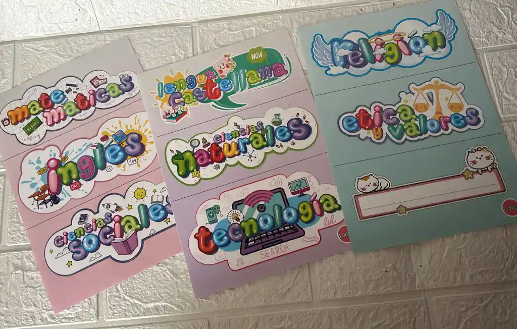 Stickers Para Marcar Cuadernos Lukis