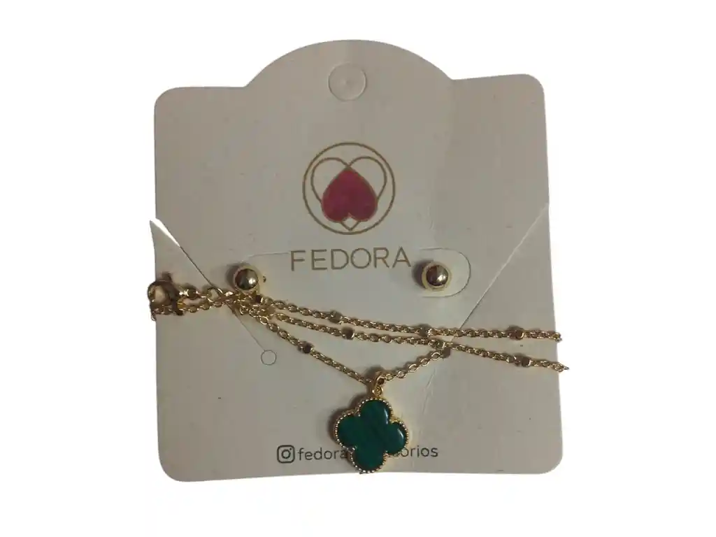 Aretes + Collar Joyeria Fedora