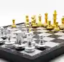 Ajedrez Magnético Lujoso 25x25, Piezas Doradas Y Plateadas