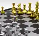 Ajedrez Magnético Lujoso 25x25, Piezas Doradas Y Plateadas