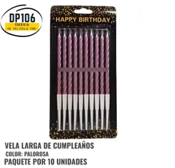Velas Largas De Cumpleaños Palorosa X 10 Und
