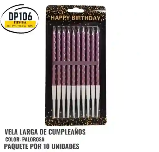 Velas Largas De Cumpleaños Palorosa X 10 Und