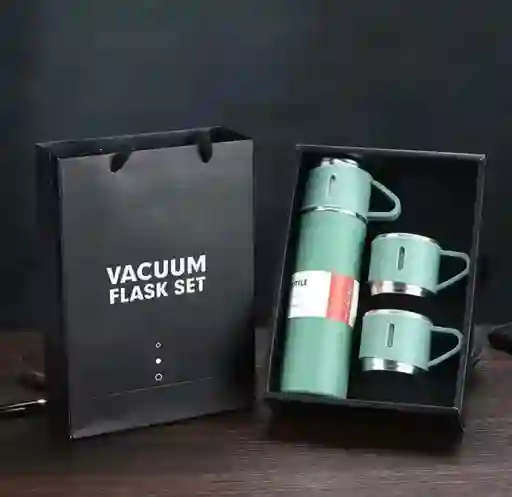 Termo Portatil Verde Acero 500 Ml 3 Tazas