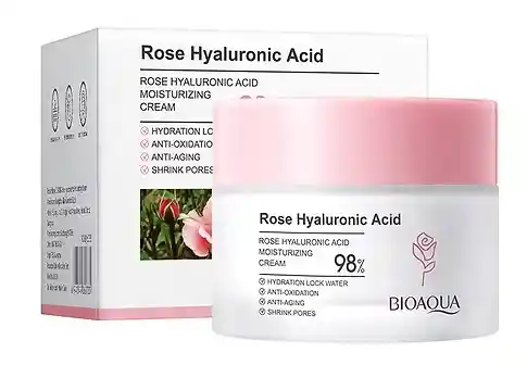 Crema Hidratante Con Extracto De Rosas Y Ácido Hialurónico