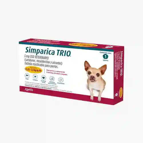 Simparica Trio Perros De 1,25 Hasta 2,5kg