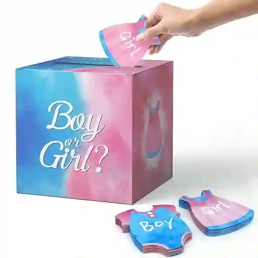Caja Revelación De Género Votación Baby Shower Nombre