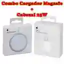 Iphone Cargador Magsafe + Cabezal 25w Carga Rapida