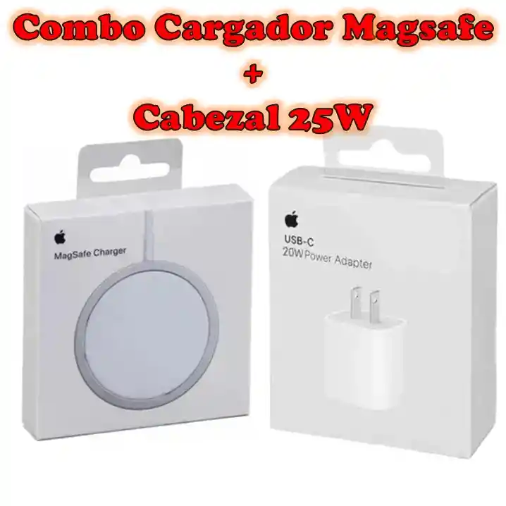 Iphone Cargador Magsafe + Cabezal 25w Carga Rapida
