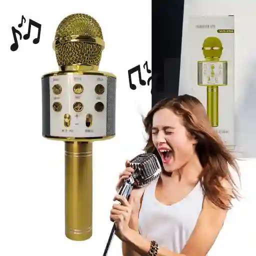 Micrófono Parlante Karaoke Bluetooth Portátil Inalámbrico