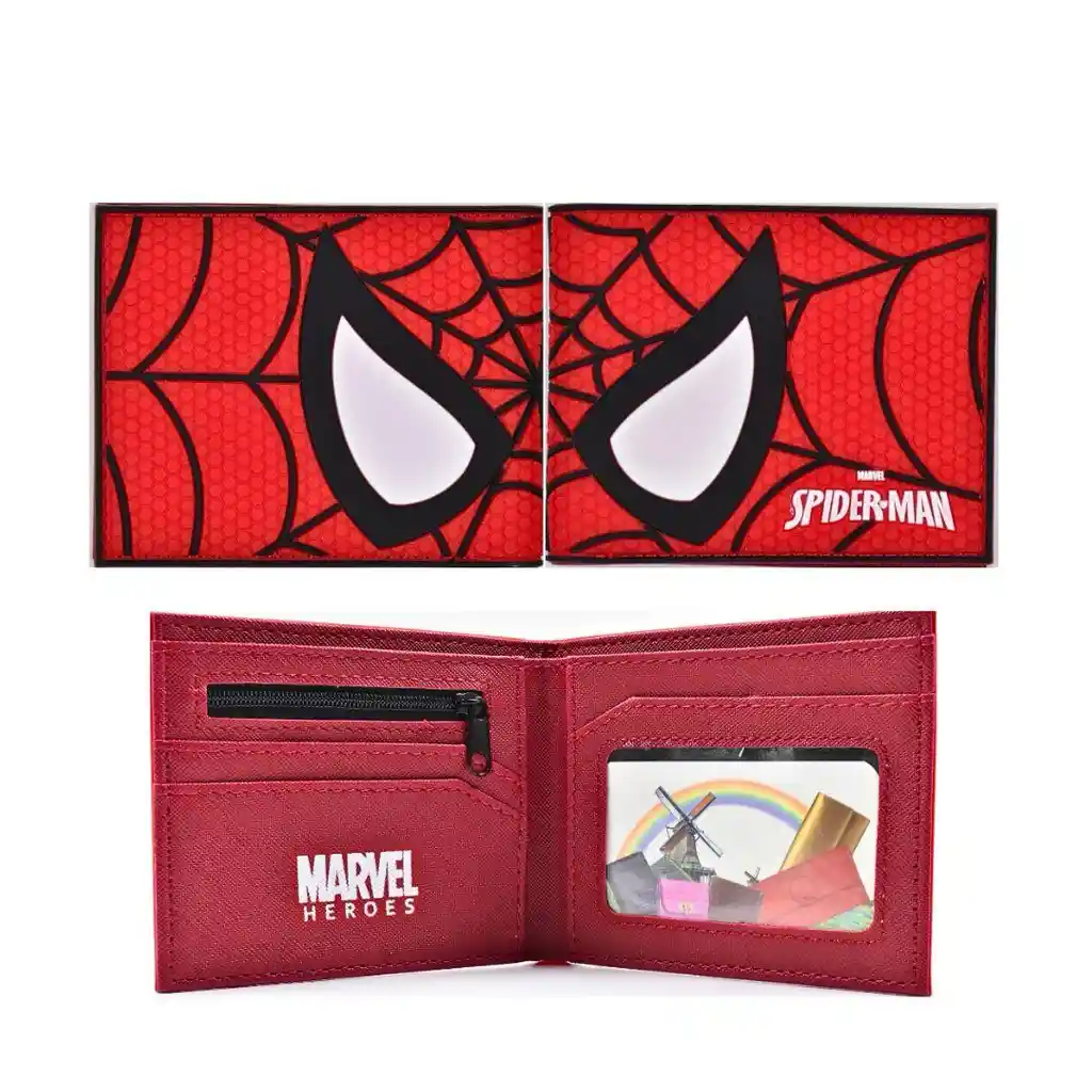 Billetera Cartera De Goma Para Niño Con Diseño De Super Heroes