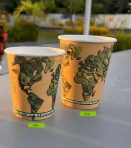 Vasos De Papel 9 Onzas Impreso X 50 Unidades - Compostables Y Biodegradables