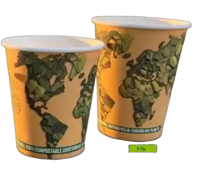 Vasos De Papel 9 Onzas Impreso X 50 Unidades - Compostables Y Biodegradables