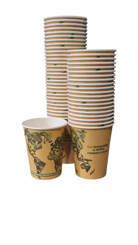 Vasos De Papel 9 Onzas Impreso X 50 Unidades - Compostables Y Biodegradables