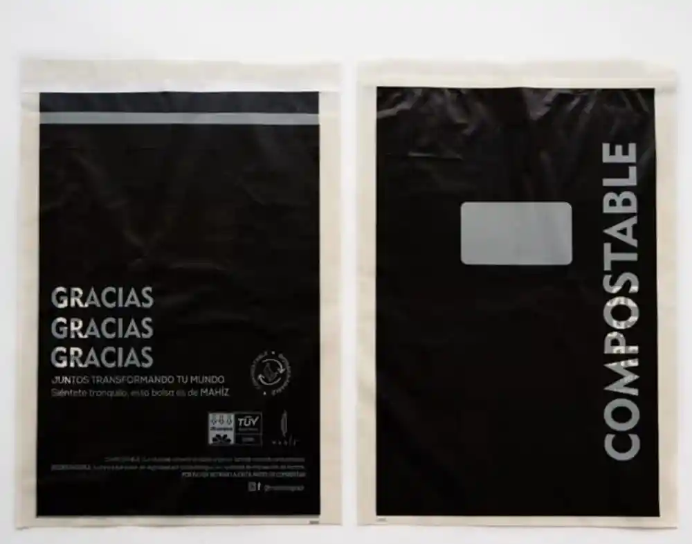 Bolsa De Maíz Para Envíos Negra X 50 Unidades