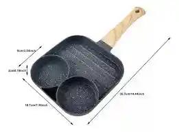 Sarten Antiadherente 3 En 1 Mini Parrilla Huevos Arepas