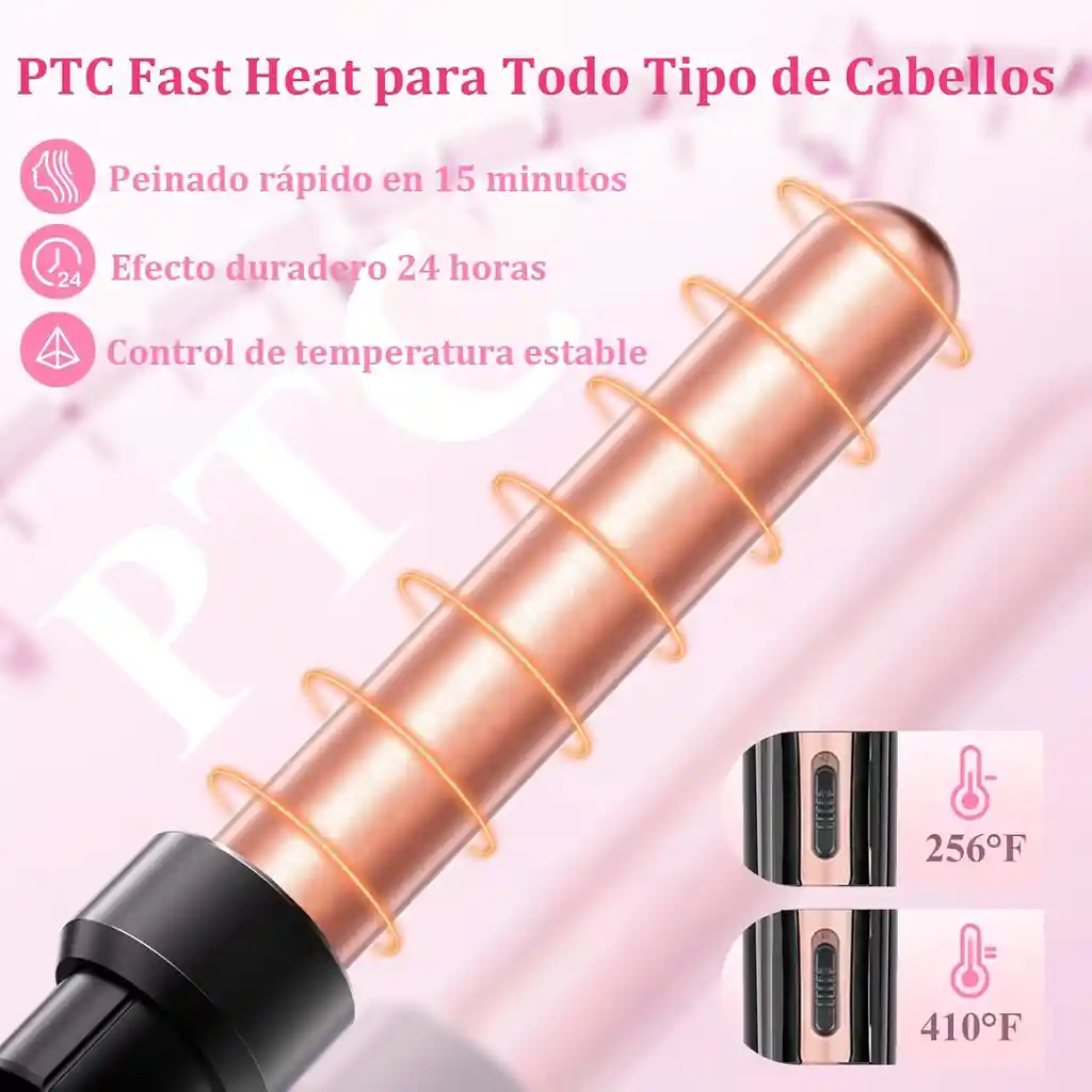 Pinza Rizador 6 En 1 Para Cabello Múltipeinados