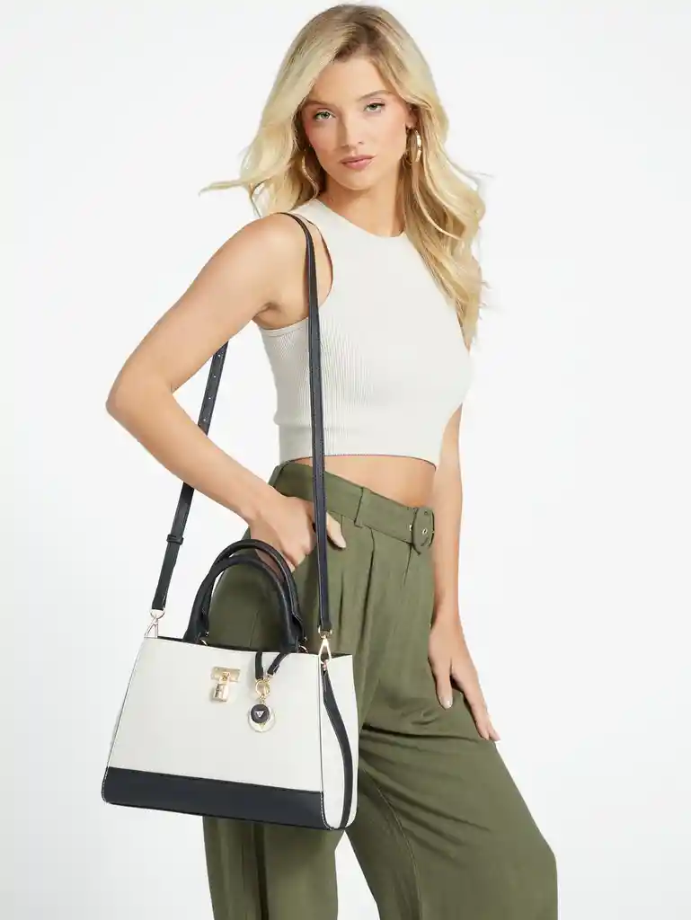 Bolso Guess Satchel Blanco Original