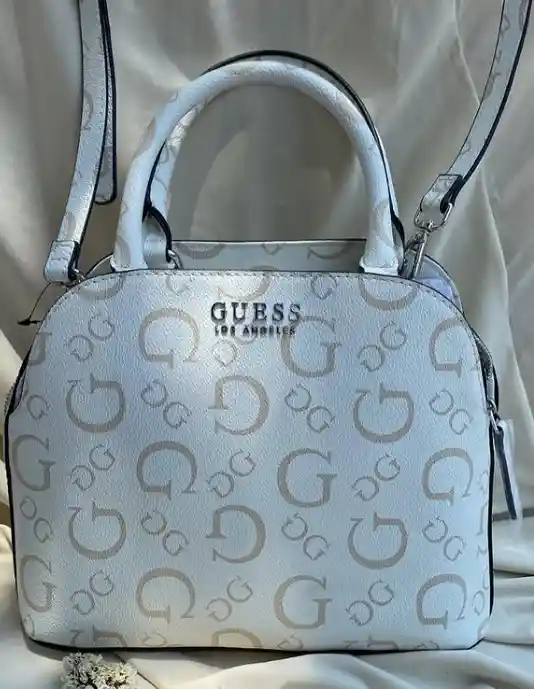 Bolso Crossbody Guess Mujer - Cartera Satchel Blanca Original