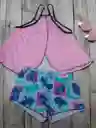 Pijama Short + Blusa Abierta Espalda