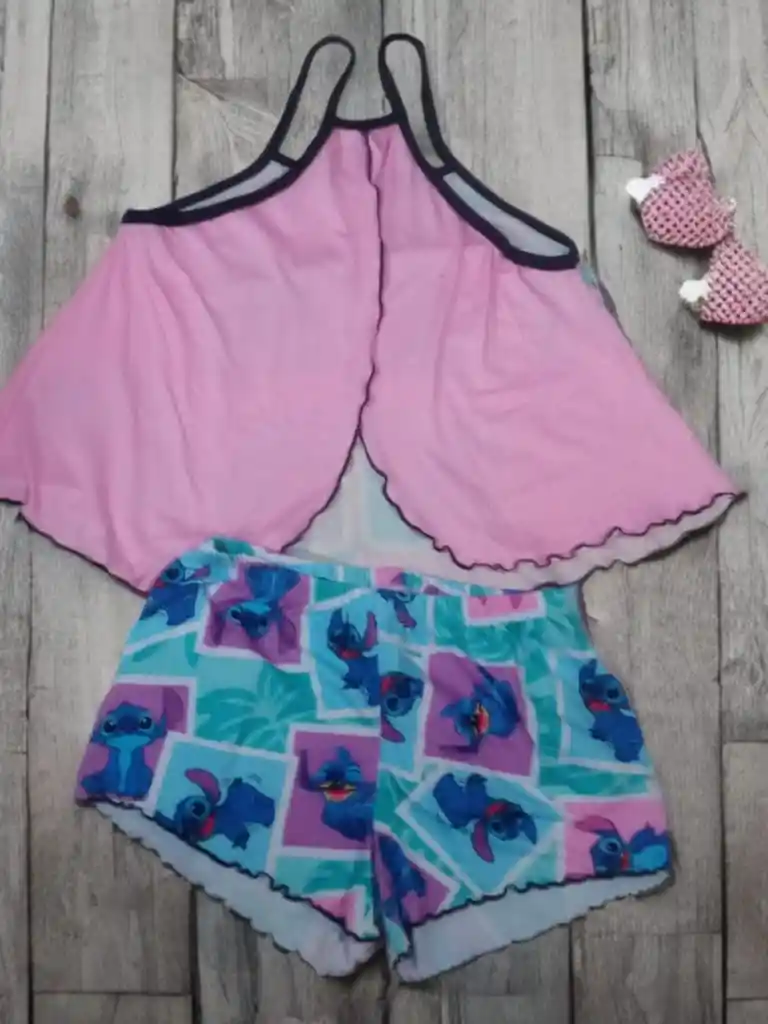 Pijama Short + Blusa Abierta Espalda