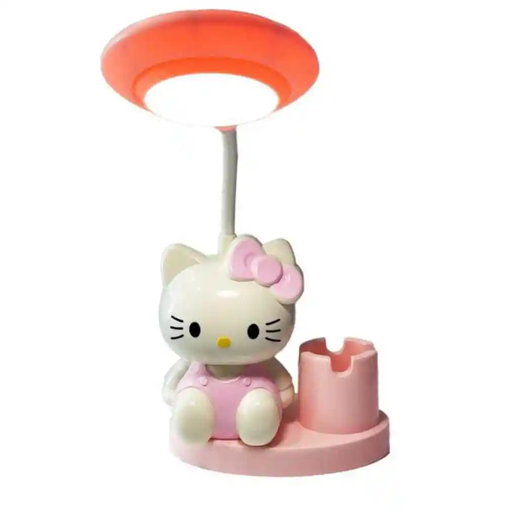 Lampara De Mesa Con Diseño De Hello Kitty Con Soporte De Lapices Y Sacapuntas