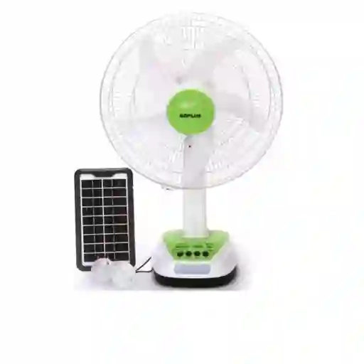 Ventilador Solar Recargable Panel 2 Bombillos Carga