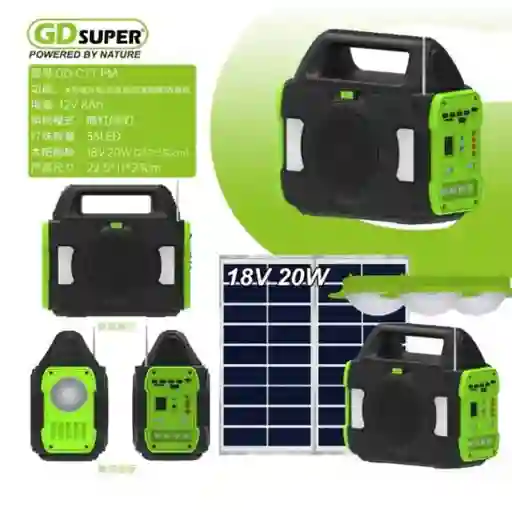 Gdsuper Power Bank Solar Multifuncional Modelo Gd-
