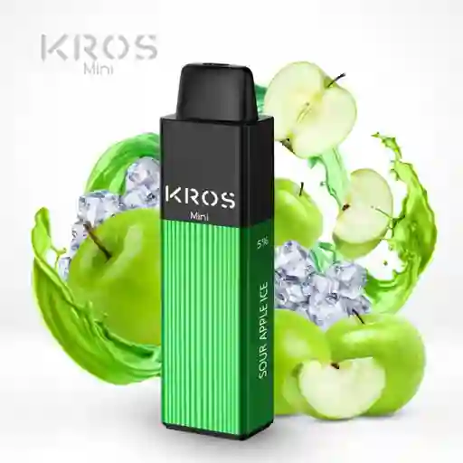 Vape Desechable Kros Mini 4.000 Puffs Sour Apple Ice 5% Nic.