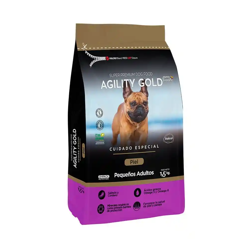 Agility Gold Piel Pequeños Adultos 1.5 Kg