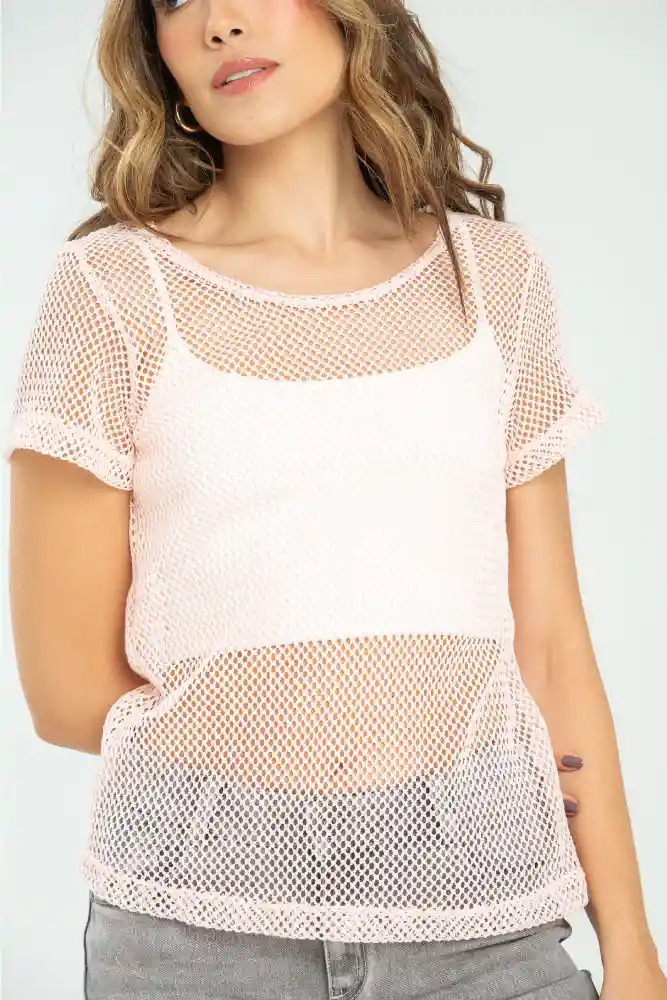 Camiseta Malla Color Rosado Talla M